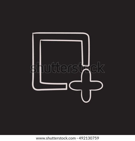 Add file vector sketch icon isolated on background. Hand drawn Add file icon. Add file sketch icon for infographic, website or app.