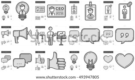 Human resources vector line icon set isolated on white background. Human resources line icon set for infographic, website or app. Scalable icon designed on a grid system.