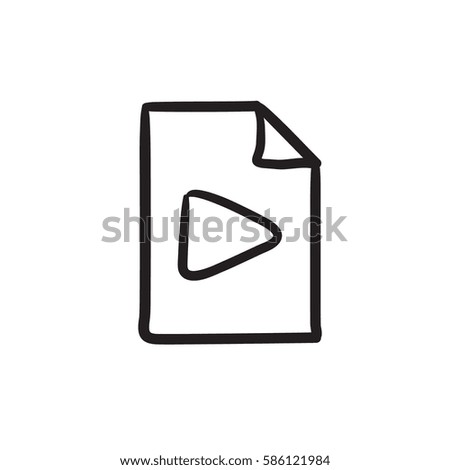 Audio file vector sketch icon isolated on background. Hand drawn Audio file icon. Audio file sketch icon for infographic, website or app.