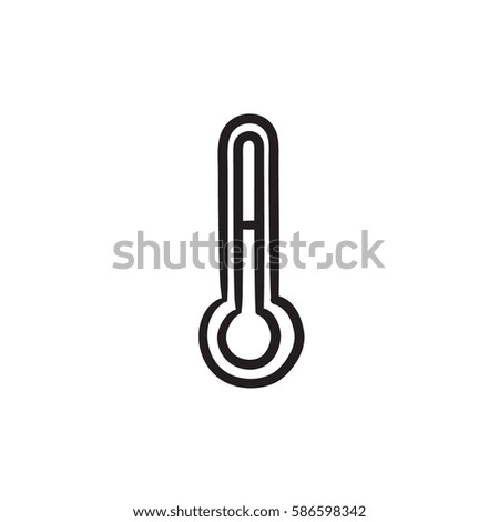Thermometer vector sketch icon isolated on background. Hand drawn Thermometer icon. Thermometer sketch icon for infographic, website or app.