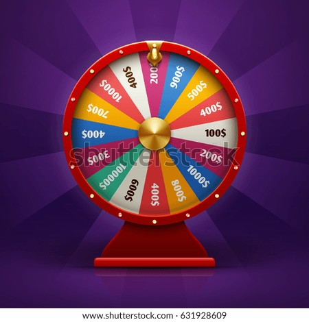 Realistic 3d spinning fortune wheel, lucky roulette vector illustration ストックフォト © 