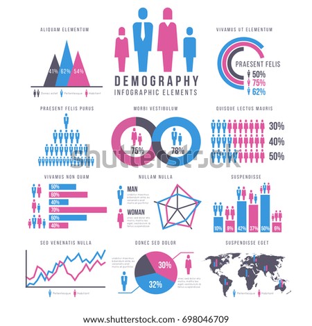 People, adult and child, human, people, family infographics signs and charts. Infograph report about population, visualization chart human population illustration