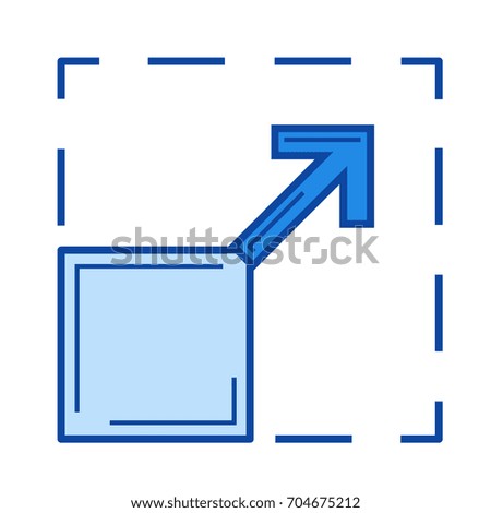 Blue vector line icon isolated on white background. Blue line icon for infographic, website or app. Blue icon designed on a grid system.