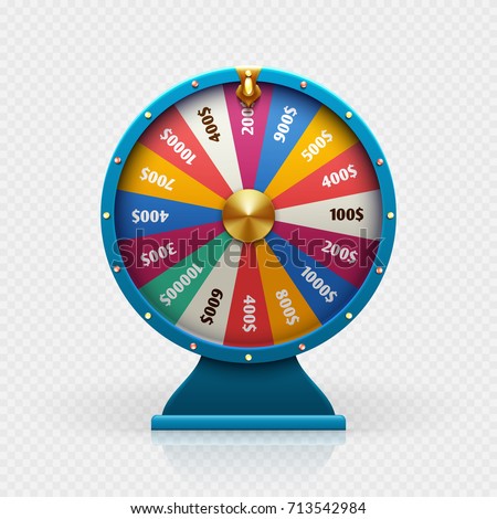 Roulette 3d fortune wheel isolated vector illustration for gambling background and lottery win concept. Wheel fortune for game and win jackpot ストックフォト © 