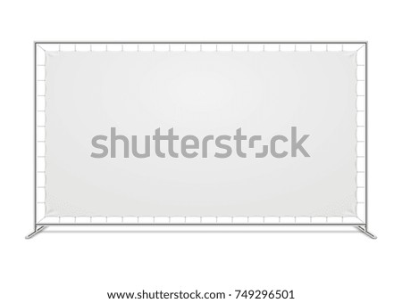 White blank advertising press wall with fabric banner vector template. Blank canvas banner for advertising and exhibition illustration Foto d'archivio © 