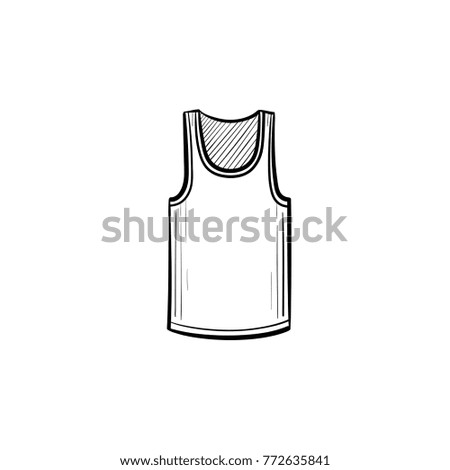 Vector hand drawn tank top outline doodle icon. Undershirt sketch illustration for print, web, mobile and infographics isolated on white background.
