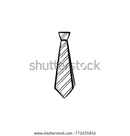 Vector hand drawn tie outline doodle icon. Tie sketch illustration for print, web, mobile and infographics isolated on white background. ストックフォト © 