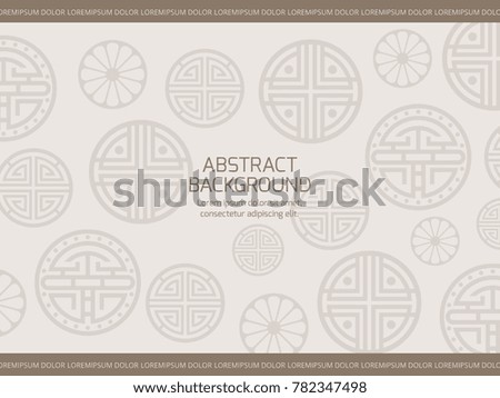 Oriental background with korean japanese chinese ornaments elements. Vector illustration