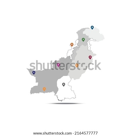 High quality map of Pakistan with borders of the regions or counties. Vector illustration 商業照片 © 