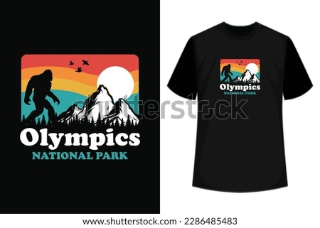 vector of olympic national park  bigfoot logo patch symbol illustration design, american national park emblem design