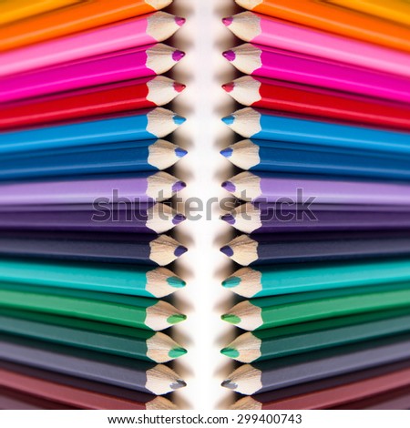 Abstract background, colored pencils, photography pencils, square picture, set of drawing, fine arts, background of colored pencils, bright picture, chaotic arrangement, multi-colored paint.