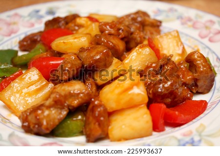 Cantonese Sweet and Sour Pork with Capsicum and Pineapple