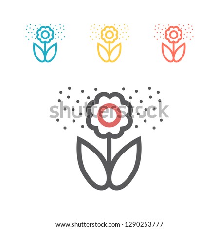 Flower pollen line icon. Vector icon for web graphic.