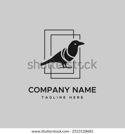 Raven logo design vector graphics