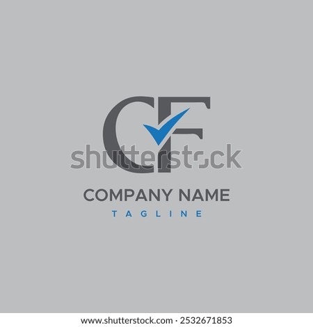 Abstract letter CF logo and icon design, with vector template