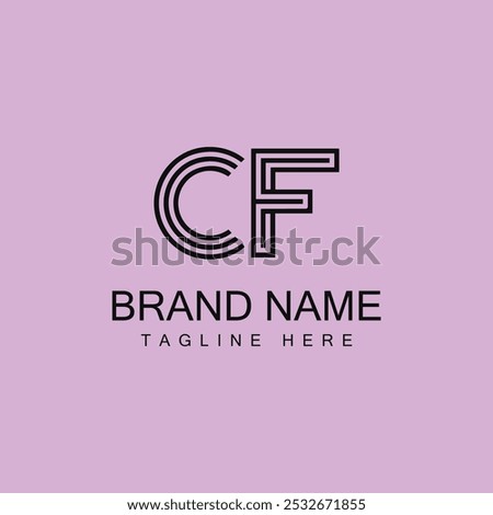 Abstract letter CF logo and icon design, with vector template