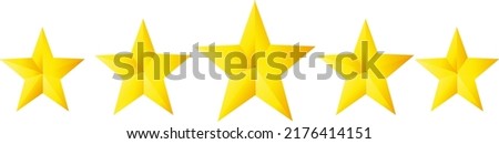 5star rating with different size stars vector format