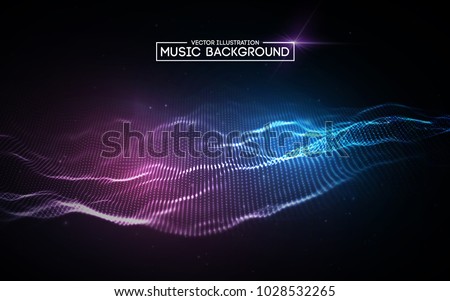 Music abstract background blue. Equalizer for music, showing sound waves with music waves, music background equalizer vector concept.