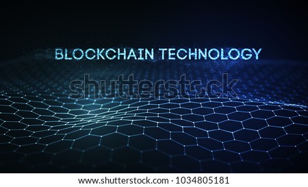 3D Background blockchain technology vector illustration