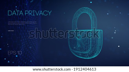 Data Privacy Government Software. Email Server hacker guard data. Security cloud data attack. Alarm locks server data. Asian it support vector illustration. Vector Illustration.
