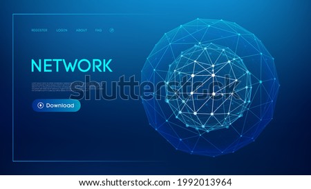 Technology sphere, cloud network. Abstract technology science background. Sphere shield protect. Global network and cloud technology. World education concept. EPS 10.