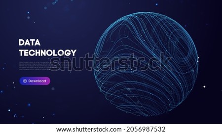 Big Data Technology vector illustration. Abstract blurred data business colored mesh.