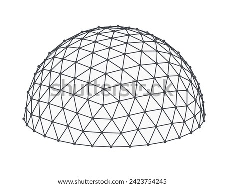 Geometric Dome Wireframe Structure Design Vector