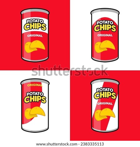 four variants original potato chips can packages