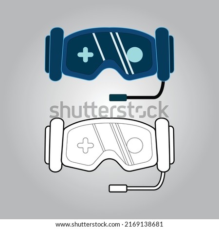 vector illustration of gaming goggles for game assets, game items, esports logo, youtube channel logo