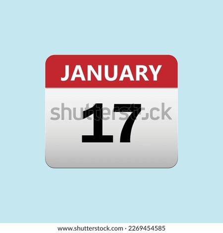 17th January calendar icon. January 17 calendar Date Month icon