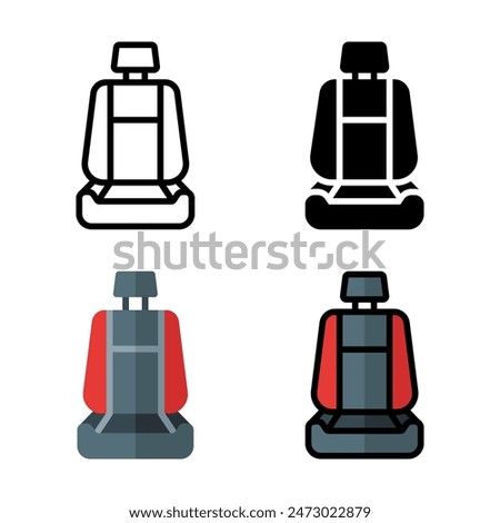 Set of Car Seat Icon Vector Illustration