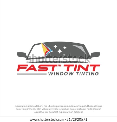 Logo template for auto glass and tint service. Car windshield icon and vector. Vector logo for auto glass specialist. ストックフォト © 