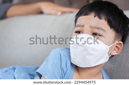 Similar – Image, Stock Photo angry kid wearing medical mask