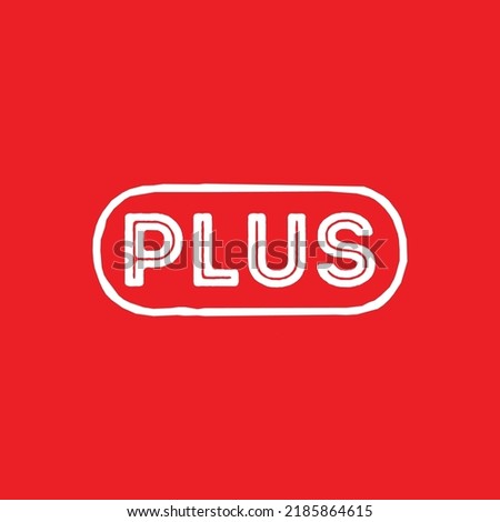 Plus Written Red Logo Design