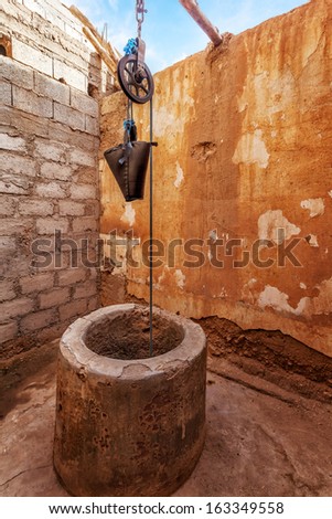 Public water well in a remote village in Eastern Morocco