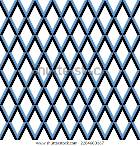 In this seamless pattern, it is a white squares. The frame is blue and black. Lined up seamlessly in to a neat, classic and dimensional background.
