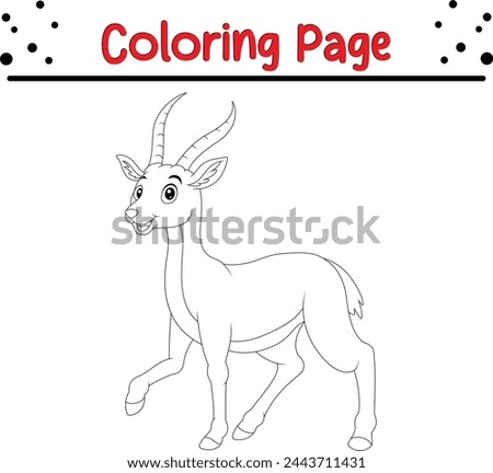 cute gazelle stands Coloring page