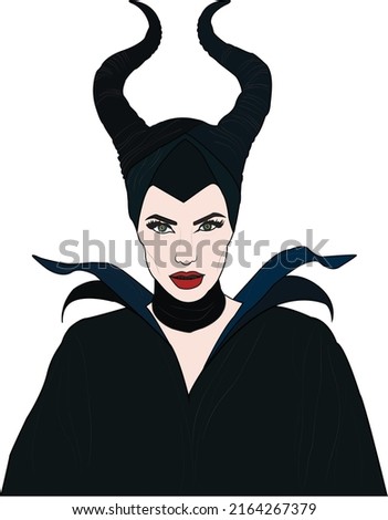 Maleficent vector art with white background