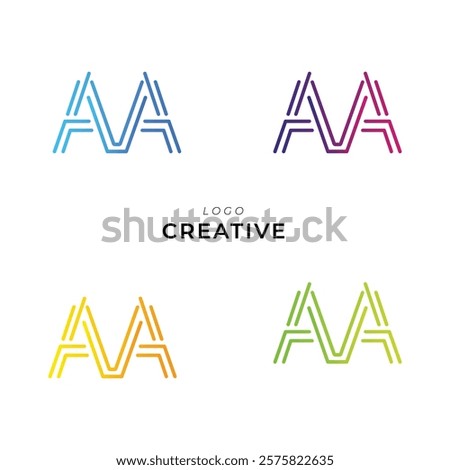 AA, AVA, M, MAA, MVAA Creative Latter Logo Design. Monogram Design. By Custom Branding Logo. Creative Logo Design. Vector illustration. Modern Design. Logo Template.