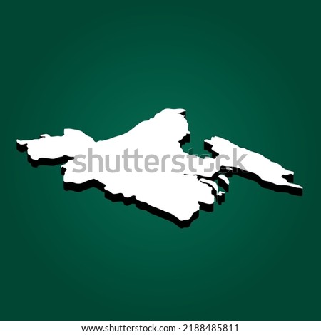 3D Bangladesh map isolated on green background