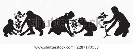 Similar – Image, Stock Photo Shadow of person, tree and traffic signs