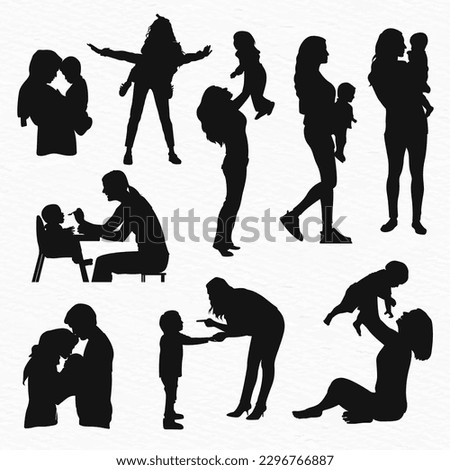 Similar – Image, Stock Photo Mother feeding child at home