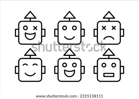 Simple square robot icon design