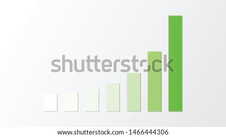 flat illustration vector of green gradient up trend bar chart