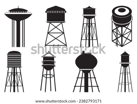 Water Tower Vector For Print, Water Tower Clipart, Water Tower vector Illustration