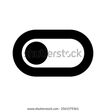 black line toggle icon. on off switch button for website or application setting.