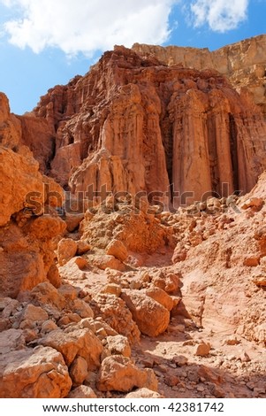 Majestic Amram pillars rocks in the desert near Eilat in Israel