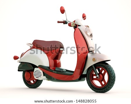 Modern classic scooter on a light background Imagine de stoc © 