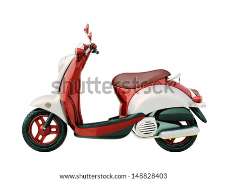 Modern classic scooter isolated on a white background Imagine de stoc © 