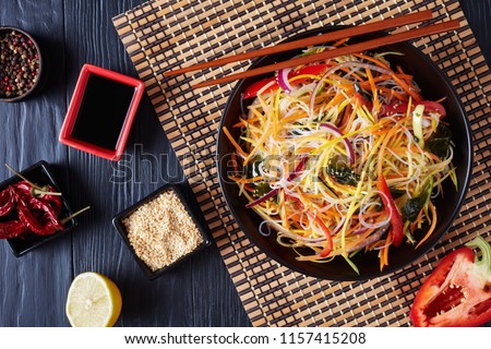 Similar – Image, Stock Photo Vegan rice noodles salad